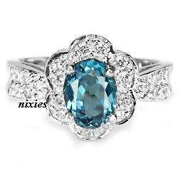 **NEW** SMASHING LONDON TOPAZ & GARNET 925 STERLING SILVER RING - SIZE 6(M)