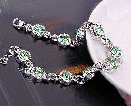 LOVELY  PERIDOT SWAROVSKI TENNIS BRACELET