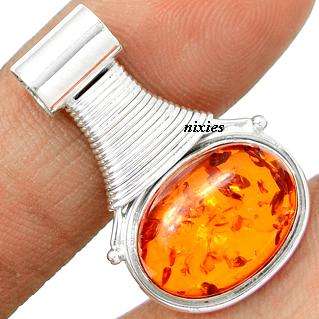 AWESOME BALTIC AMBER IN SOLID 925 STERLING SILVER