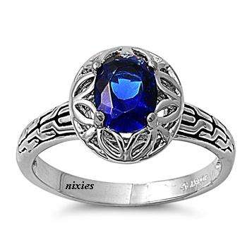 LOVELY CR BLUE SAPPHIRE RING - SIZE 8(Q)