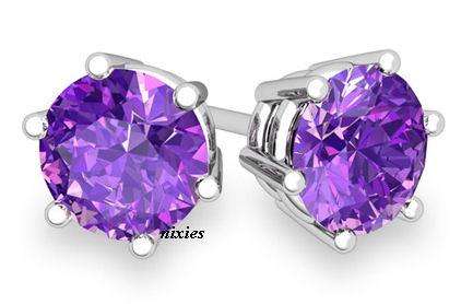 CLASSIC AMETHYST CZ EARRING STUDS