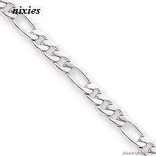 **WOW** 20CM/6MM WIDE SOLID 925 STERLING SILVER FIGARO BRACELET