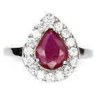 GORGEOUS 925 STERLING SILVER RUBY RING - SIZE 7(O)