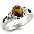 CLASSIC SMOKY QUARTZ SET IN 925 STERLING SILVER - SIZE 8