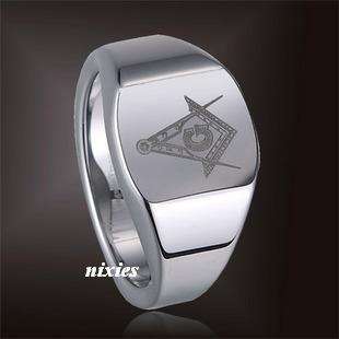 ***STOCK CLEARANCE** TUNGSTEN MASONIC RING - SIZE 11(W)