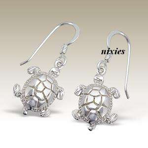 SWEET TURTLE EARRINGS IN SOLID 925 STERLING SILVER