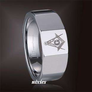 **NEW** TUNGSTEN MASONIC RING - SIZE 13