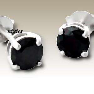 LOVELY JET BLACK CRYSTALS IN STERLING SILVER