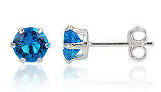 SPARKLING BLUE TOPAZ STERLING SILVER STUDS