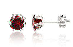 925 STERLING SILVER GARNET STUDS