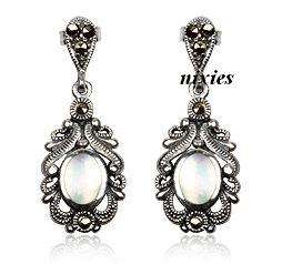 STUNNING VINTAGE STYLE MARCASITE EARRINGS - 925 SS
