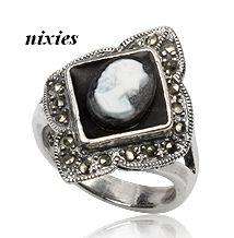 VINTAGE STYLE STERLING SILVER CAMEO RING - SIZE 7(O)