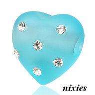 **NEW** TRENDY  EUROGLASS HEART PENDANT on choker