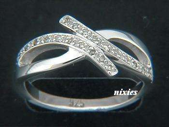 FEMININE PAVED RING IN 925 STERLING SILVER - SIZE 7