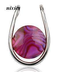 STUNNING STERLING SILVER PINK ABALONE PENDANT