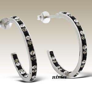 SOLID 925 STERLING SILVER SWAROVSKI HUGGIES