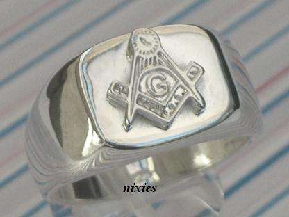 SOLID 925 STERLING SILVER MASONIC RING - SIZE 11(W)
