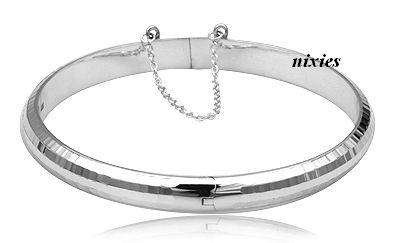 7MM WIDE SOLID 925 STERLING SILVER BANGLE