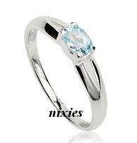 LOVELY REAL BLUE TOPAZ IN SOLID 925 STERLING SILVER - SIZE 9(S)
