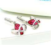 LOVELY PINK SAPPHIRE CRYSTAL EARRINGS