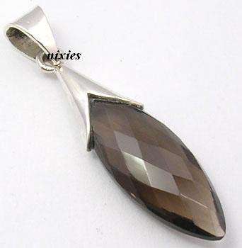 ELEGANT SMOKY QUARTZ IN SOLID SILVER