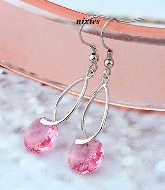 STRIKING PINK SWAROVSKI EARRINGS