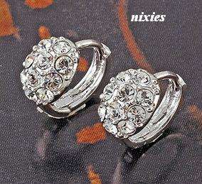 FEMININE WHITE GOLD DIAMANTE HUGGIES