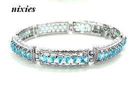 BEAUTIFUL WHITE GOLD AQUAMARINE BRACELET