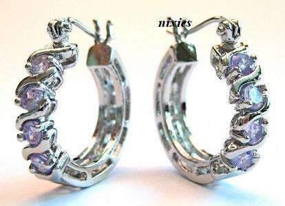 STRIKING WHITE GOLD TANZANITE HUGGIES