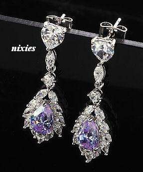 EXQUISITE SOFT TANZANITE & SAPPHIRE EARRINGS