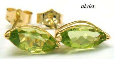 STRIKING 10K SOLID GOLD PERIDOT EARRINGS