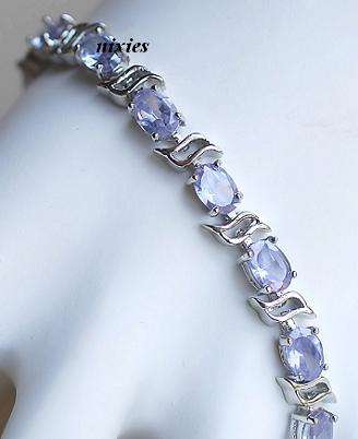 LOVELY  WHITE GOLD TANZANITE BRACELET