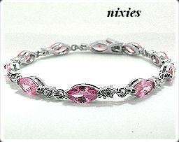 ATTRACTIVE WHITE GOLD PINK SAPPHIRE BRACELET