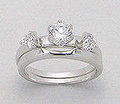 LOVELY 2 PIECE WEDDING SET IN 925 STERLING SILVER  - SIZE 8(Q)