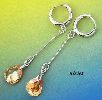 FASHIONABLE CHAMPAGNE CRYSTAL EARRINGS