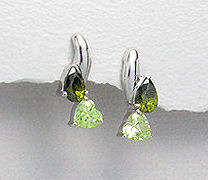 LOVELY PERIDOT SOLID SILVER EARRINGS