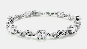 ATTRACTIVE WHITE GOLD  DIAMANTE BRACELET