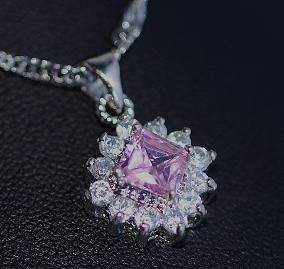 ADORBALE WHITE GOLD PINK & WHITE SAPPHIRE NECKLACE