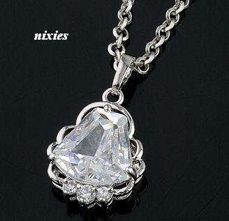 SPARKLING  WHITE GOLD DIAMANTE PENDANT