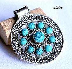 SOLID SILVER NATURAL TURQUOISE PENDANT