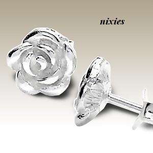 SWEET ROSE EAR STUDS IN 925 STERLING SILVER