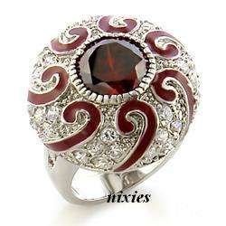 DARING BOLD GARNET COCKTAIL RING - SIZE 10(U)