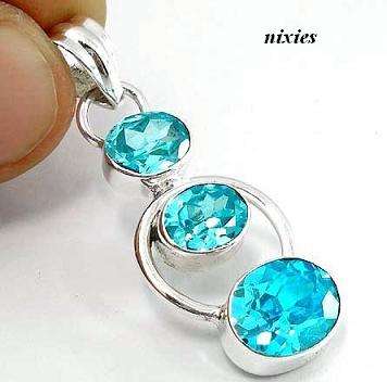 GORGEOUS NATURAL TOPAZ PURE 925 STERLING SILVER PENDANT