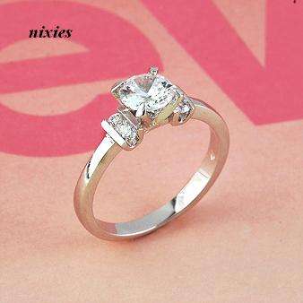 BEAUTIFUL WHITE GOLD EP ENGAGEMENT RING - SIZE 6(M)