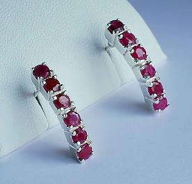 TOP NATURAL RUBIES IN PURE 925 STERLING SILVER HUGGIES