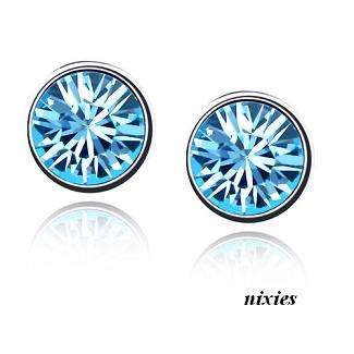 DARLING 7MM BLUE TOPAZ SWAROVSKI STUDS