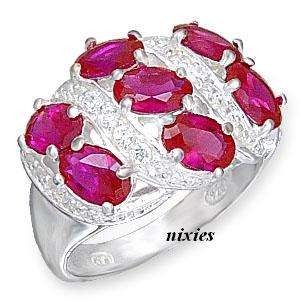 AWESOME WHITE GOLD EP RUBY RING - SIZE 10(U)