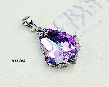 DAZZLING RAINBOW MYSTIC TOPAZ SWAROVSKI  BAROQUE PENDANT
