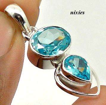 11 CTS NATURAL BLUE TOPAZ IN SOLID STERLING SILVER