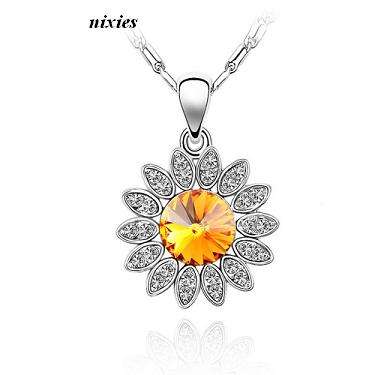 BEAUTIFUL CITRINE SWAROVSKI FLOWER  on chain